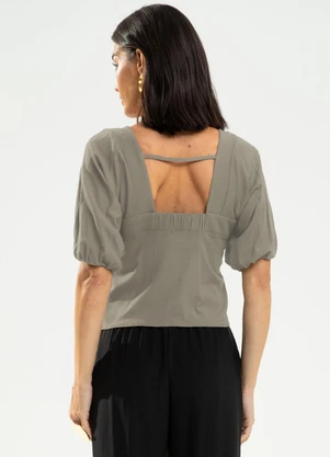 Gris - Blusa em Viscose Cinza - GRIS