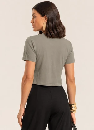 Gris - Blusa em Viscose com Bordado Manual Cinza - GRIS
