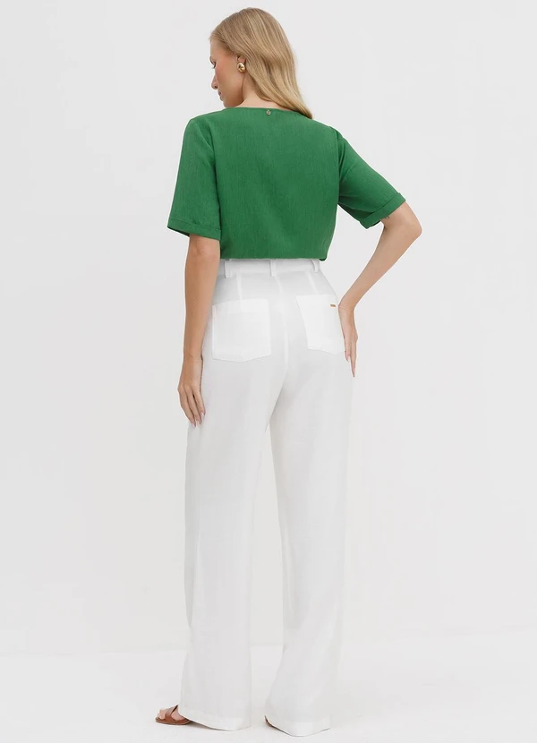 Principessa - Blusa em Viscose com Decote Redondo Verde Osira 4