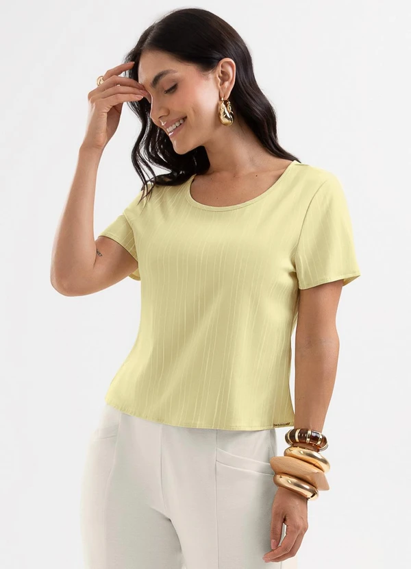 Cativa - Blusa em Viscose com Elastano Amarelo