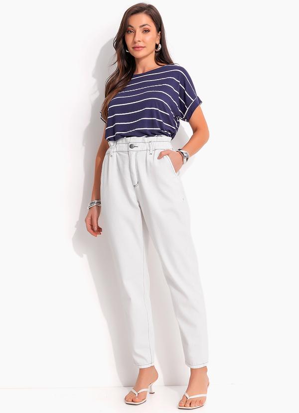 Quintess - Blusa em Viscose com Elastano Listrada Azul 3