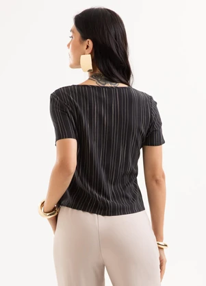 Cativa - Blusa em Viscose com Elastano Preto - CATIVA