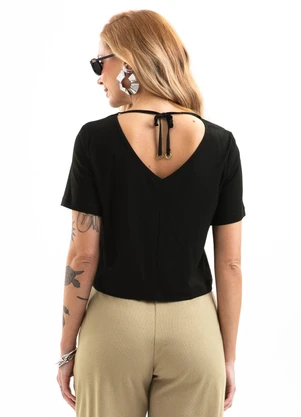 Cativa - Blusa em Viscose com Elastano Preto - CATIVA