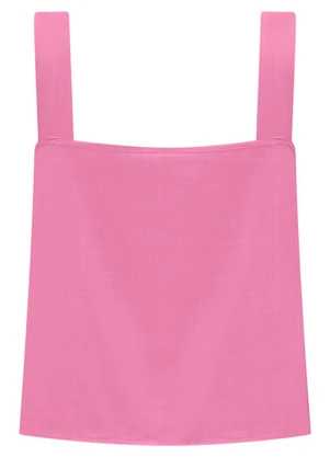 Lunender - Blusa em Viscose com Torção no Decote Rosa - LUNENDER