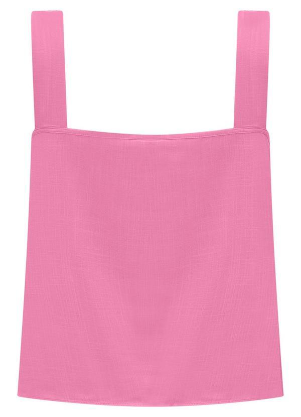 Lunender - Blusa em Viscose com Torção no Decote Rosa