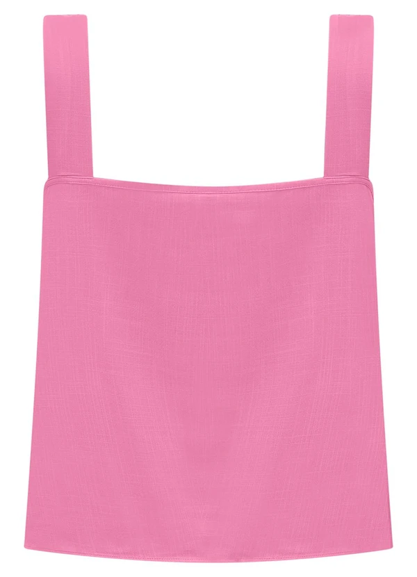 Lunender - Blusa em Viscose com Torção no Decote Rosa