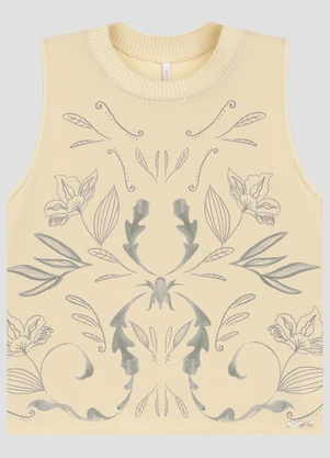 Cereja Rosa - Blusa em Viscose e Tecido Plano Resort Bege - CEREJA ROSA