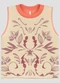Cereja Rosa - Blusa em Viscose e Tecido Plano Resort Bege - variação: Laranja