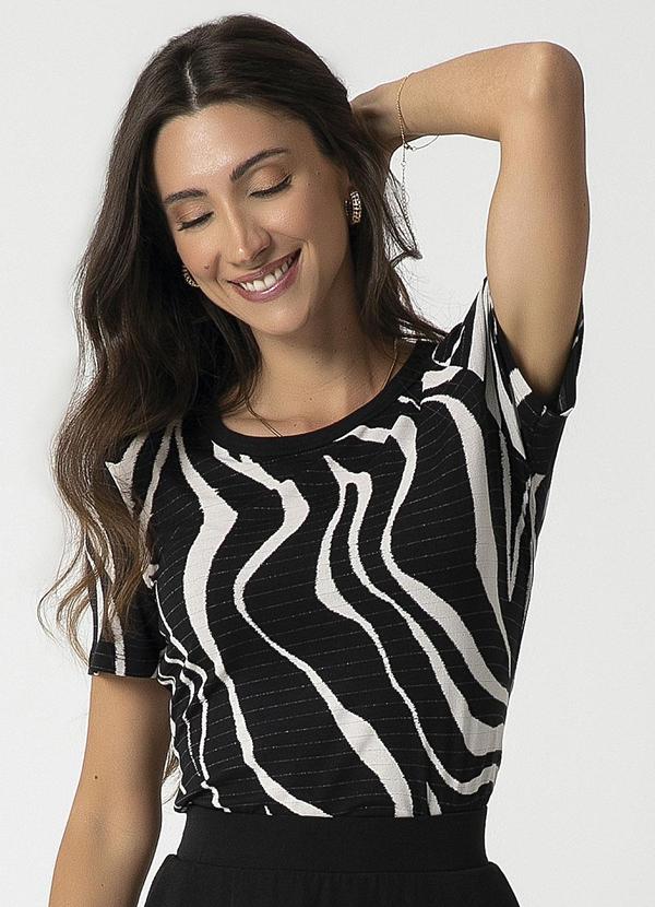 Habana - Blusa em Viscose Fio Brilho Preto