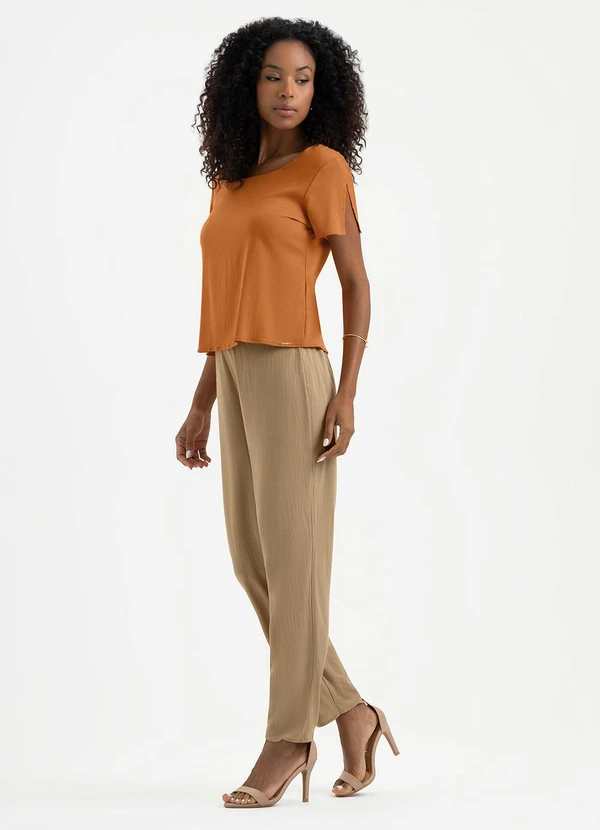Cativa - Blusa em Viscose Laranja Escuro 4