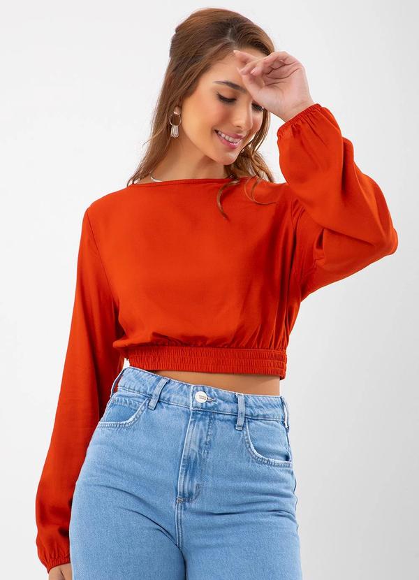 Colcci - Blusa em Viscose Laranja