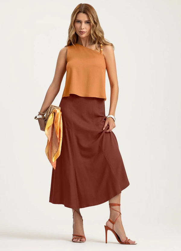 Gris - Blusa em Viscose Laranja 4