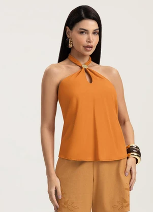 Gris - Blusa em Viscose Laranja - GRIS