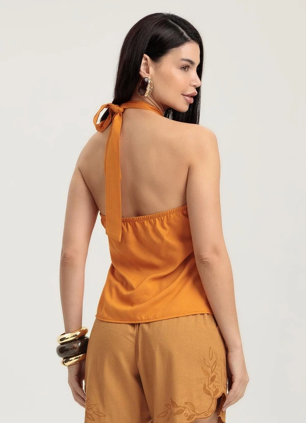 Gris - Blusa em Viscose Laranja 2