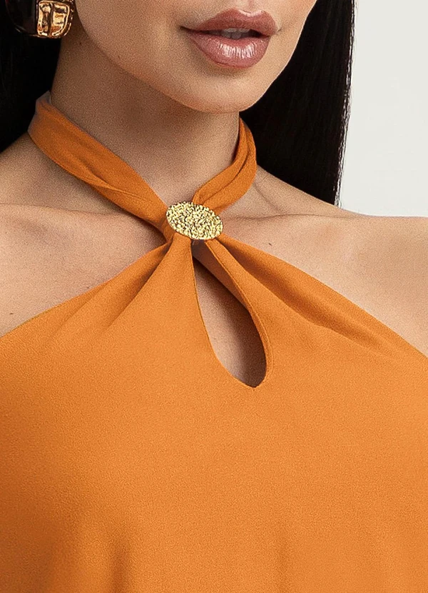 Gris - Blusa em Viscose Laranja 3