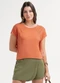Habana - Blusa em Viscose Marrom - variação: Laranja