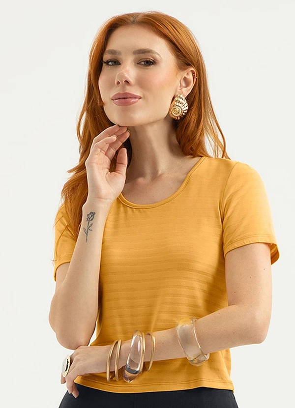 Cativa - Blusa em Viscose Laranja