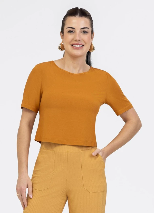 Habana - Blusa em Viscose Laranja