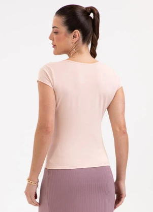 Habana - Blusa em Viscose Listra Dupla Rosa - HABANA