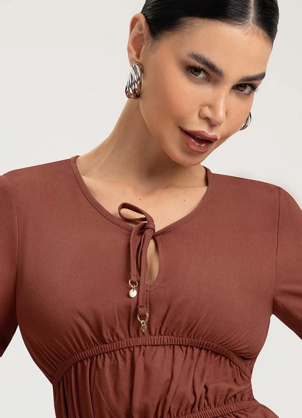 Gris - Blusa em Viscose Marrom 3