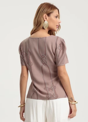 Gris - Blusa em Viscose Marrom - GRIS