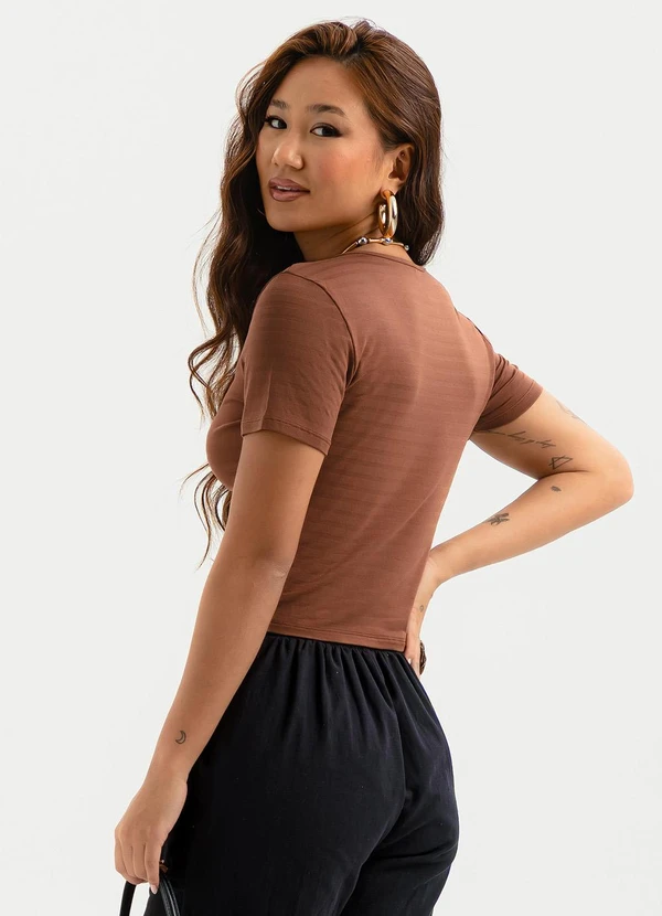 Cativa - Blusa em Viscose Marrom 2