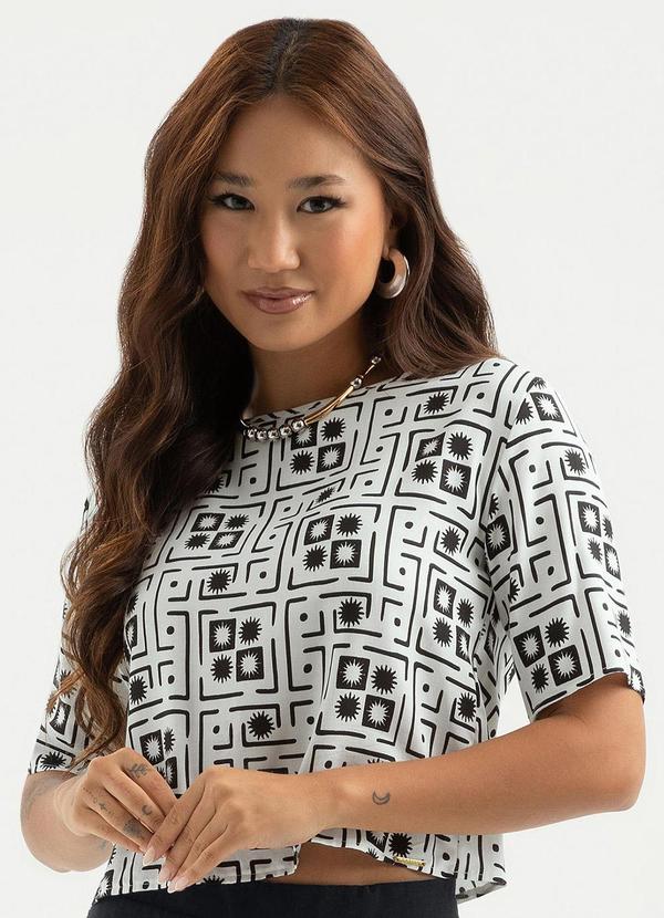 Cativa - Blusa em Viscose Off White