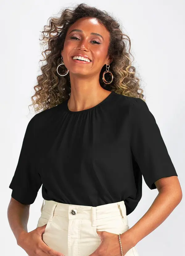 Colcci - Blusa em Viscose Preto