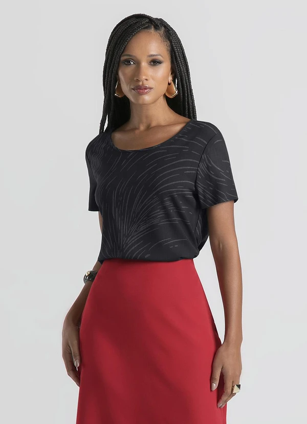 Cativa - Blusa em Viscose Preto