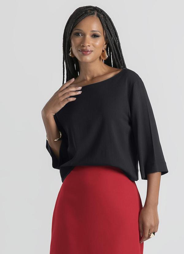 Cativa - Blusa em Viscose Preto