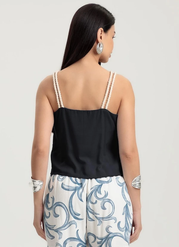 Gris - Blusa em Viscose Preto 2