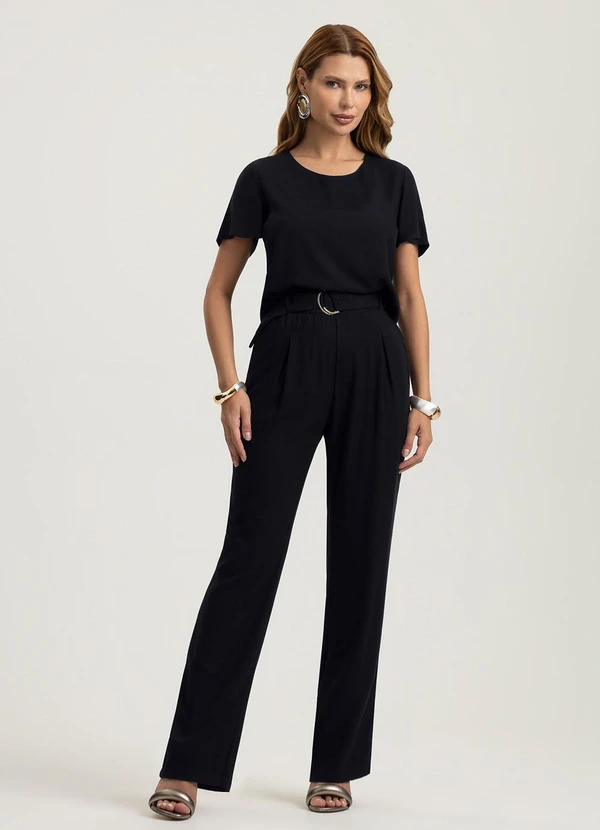 Gris - Blusa em Viscose Preto 3