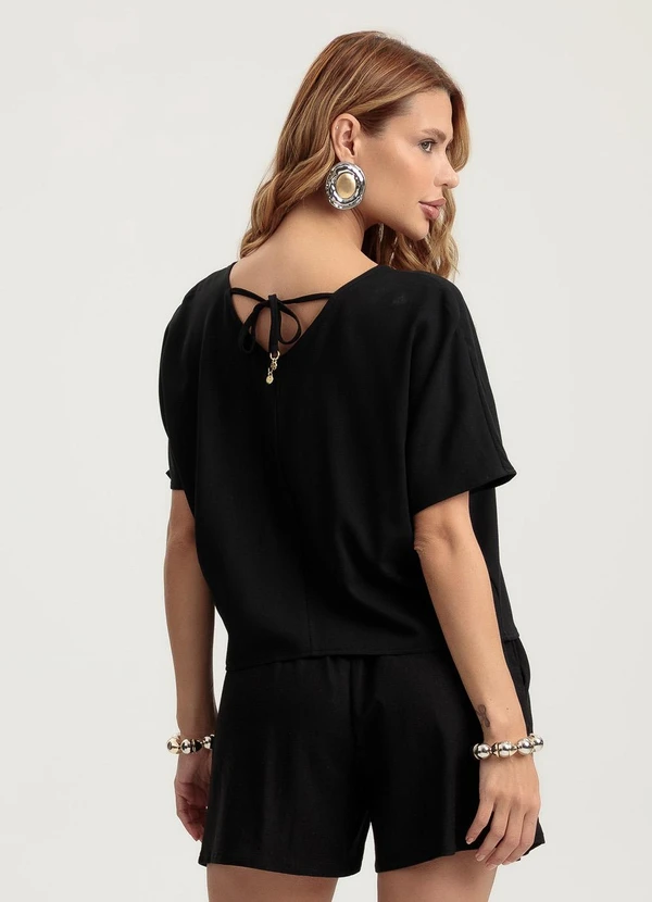 Gris - Blusa em Viscose Preto 2