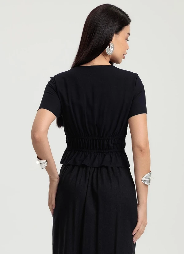 Gris - Blusa em Viscose Preto 2