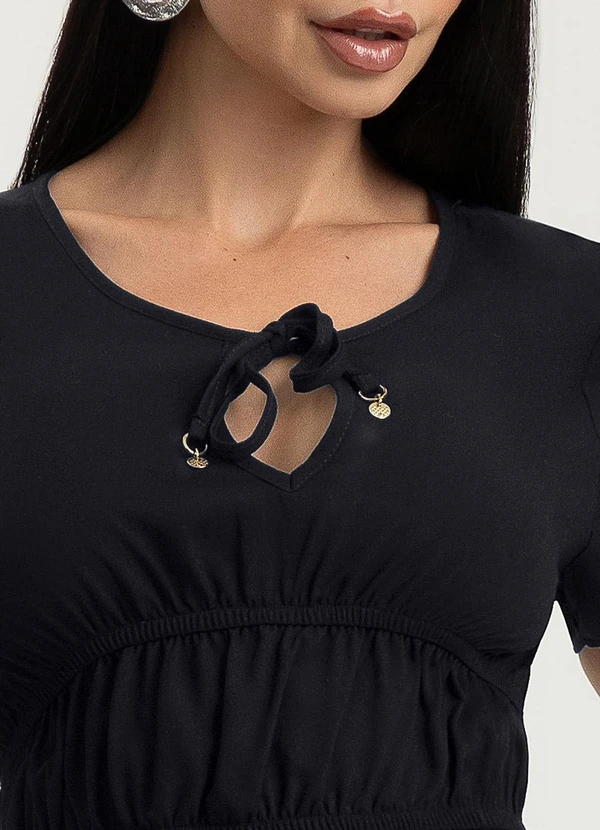 Gris - Blusa em Viscose Preto 3