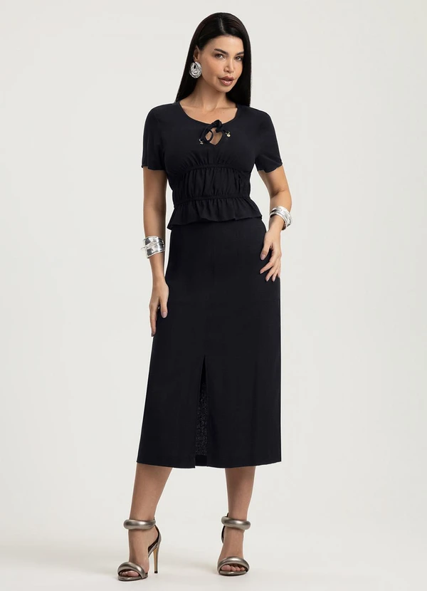 Gris - Blusa em Viscose Preto 4