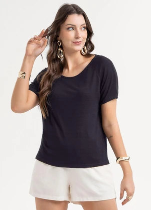 Habana - Blusa em Viscose Preto - HABANA