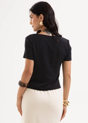 Cativa - Blusa em Viscose Preto - CATIVA