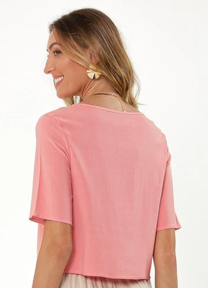 Cativa - Blusa em Viscose Rosa Claro - CATIVA