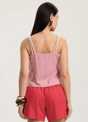 Gris - Blusa em Viscose Rosa - GRIS