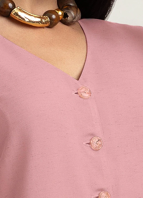 Gris - Blusa em Viscose  Rosa 3