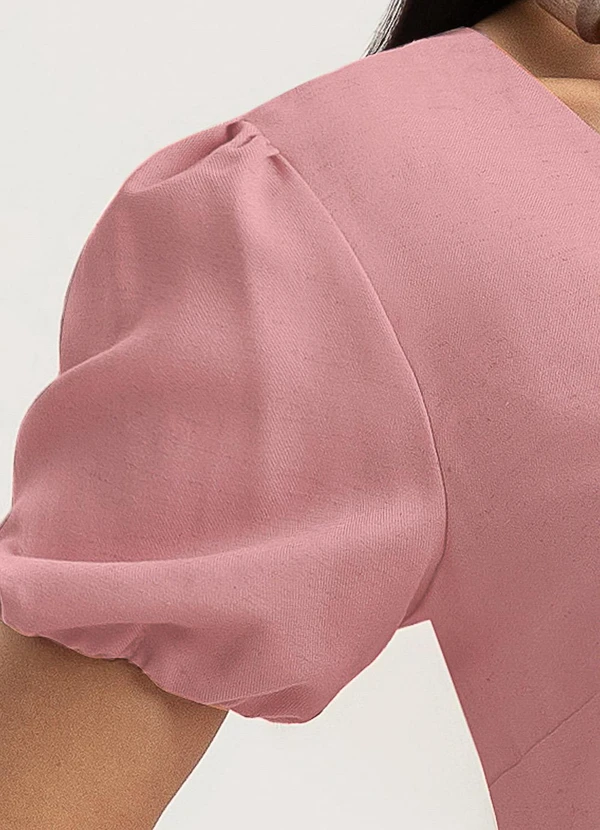 Gris - Blusa em Viscose  Rosa 4