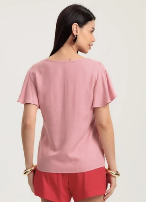 Gris - Blusa em Viscose Rosa - GRIS