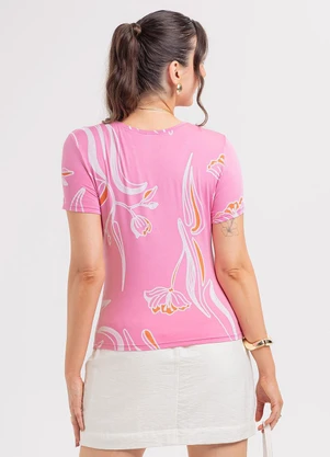 Habana - Blusa em Viscose Rosa - HABANA