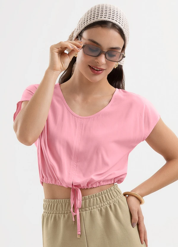 Cativa You - Blusa em Viscose Rosa