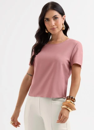 Cativa - Blusa em Viscose Rosa - CATIVA