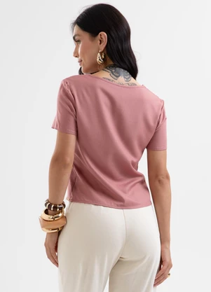 Cativa - Blusa em Viscose Rosa - CATIVA
