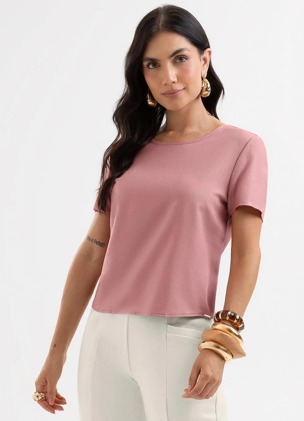 Cativa - Blusa em Viscose Rosa