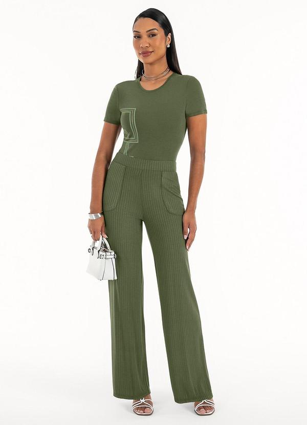 Habana - Blusa em Viscose Verde Escuro 4