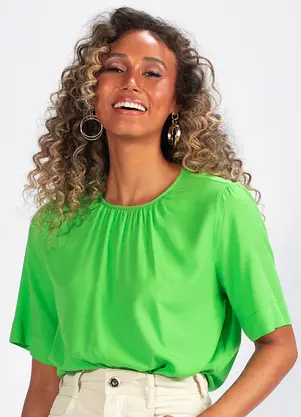 Colcci - Blusa em Viscose Verde - COLCCI